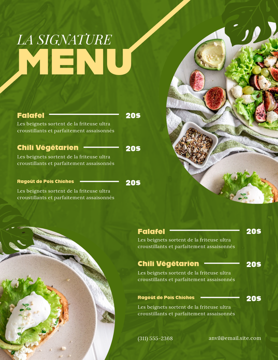 Menu restaurant